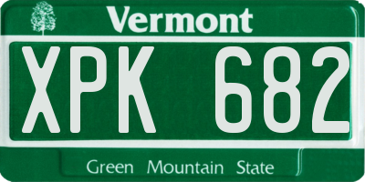 VT license plate XPK682