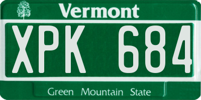 VT license plate XPK684