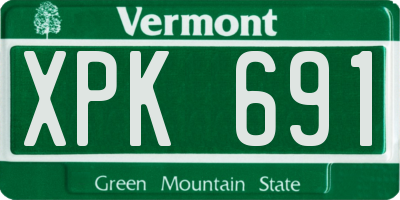 VT license plate XPK691