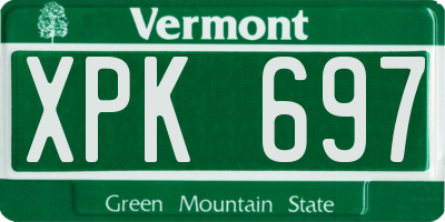 VT license plate XPK697