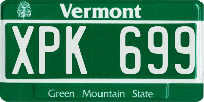 VT license plate XPK699