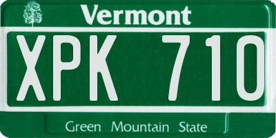 VT license plate XPK710