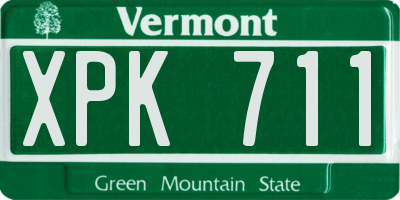 VT license plate XPK711