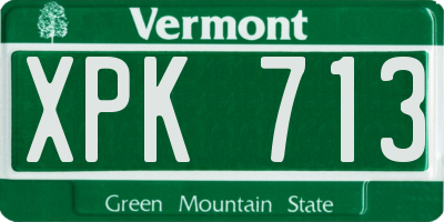 VT license plate XPK713