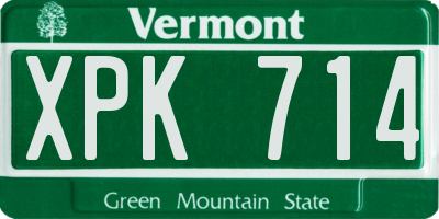 VT license plate XPK714