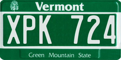 VT license plate XPK724