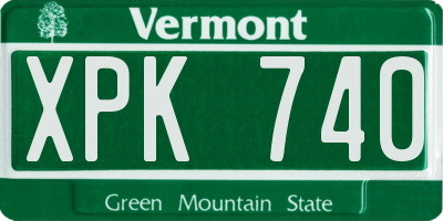 VT license plate XPK740