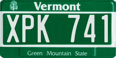 VT license plate XPK741