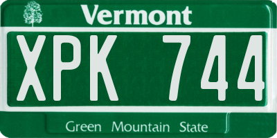 VT license plate XPK744