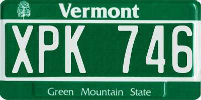 VT license plate XPK746