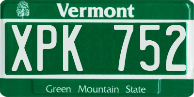 VT license plate XPK752