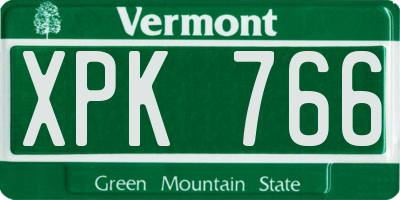 VT license plate XPK766