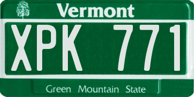 VT license plate XPK771