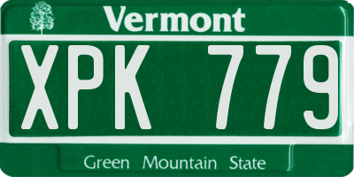 VT license plate XPK779