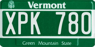 VT license plate XPK780