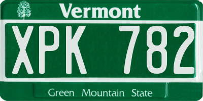 VT license plate XPK782