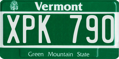 VT license plate XPK790