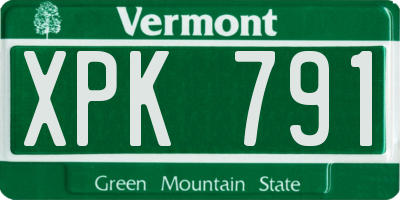 VT license plate XPK791