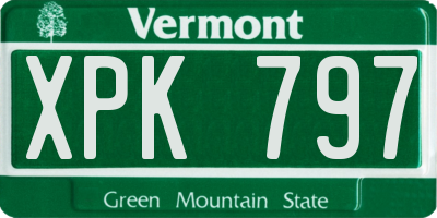 VT license plate XPK797