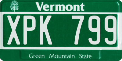 VT license plate XPK799