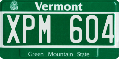 VT license plate XPM604