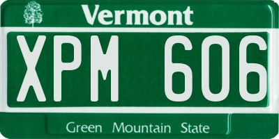 VT license plate XPM606
