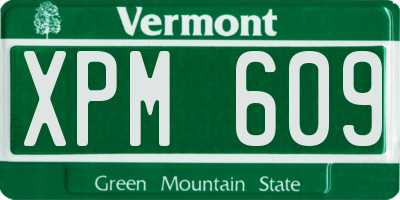 VT license plate XPM609