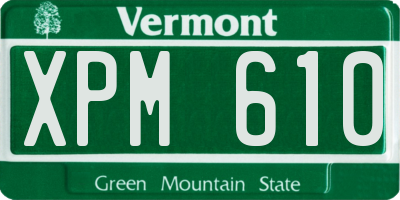 VT license plate XPM610