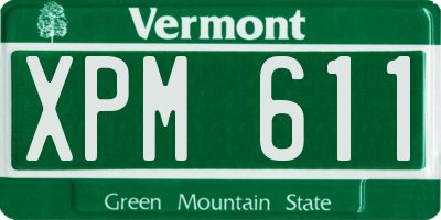 VT license plate XPM611