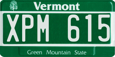 VT license plate XPM615