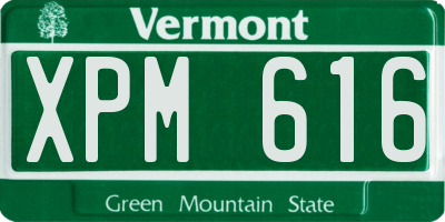 VT license plate XPM616