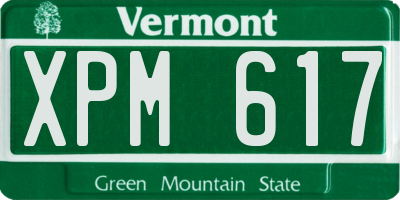 VT license plate XPM617