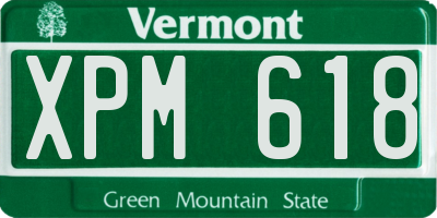 VT license plate XPM618