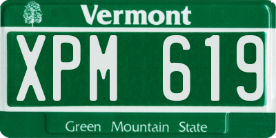 VT license plate XPM619