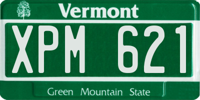 VT license plate XPM621