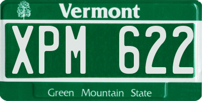 VT license plate XPM622