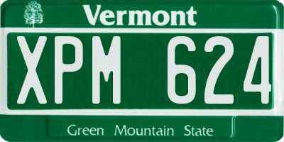 VT license plate XPM624