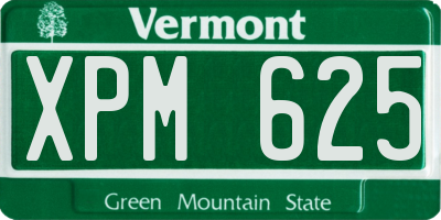 VT license plate XPM625