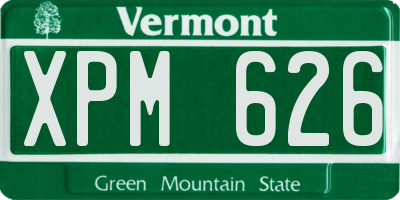 VT license plate XPM626