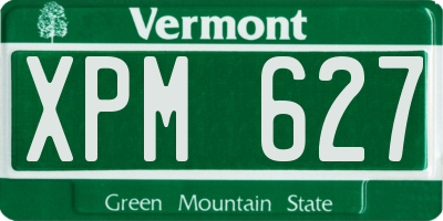 VT license plate XPM627