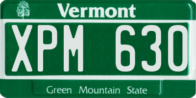 VT license plate XPM630