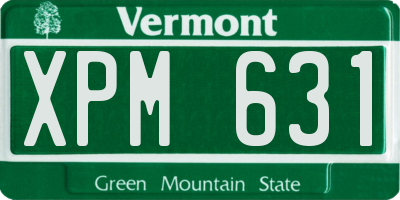 VT license plate XPM631