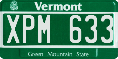 VT license plate XPM633
