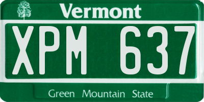 VT license plate XPM637