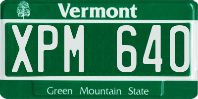VT license plate XPM640
