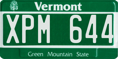 VT license plate XPM644