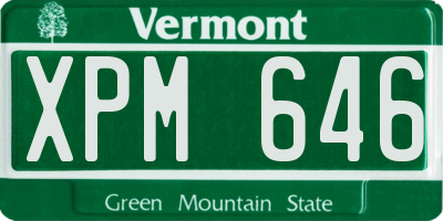 VT license plate XPM646
