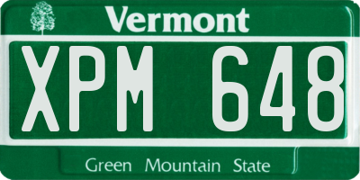 VT license plate XPM648