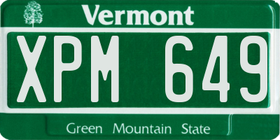 VT license plate XPM649