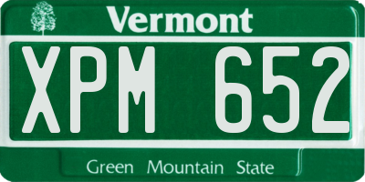 VT license plate XPM652